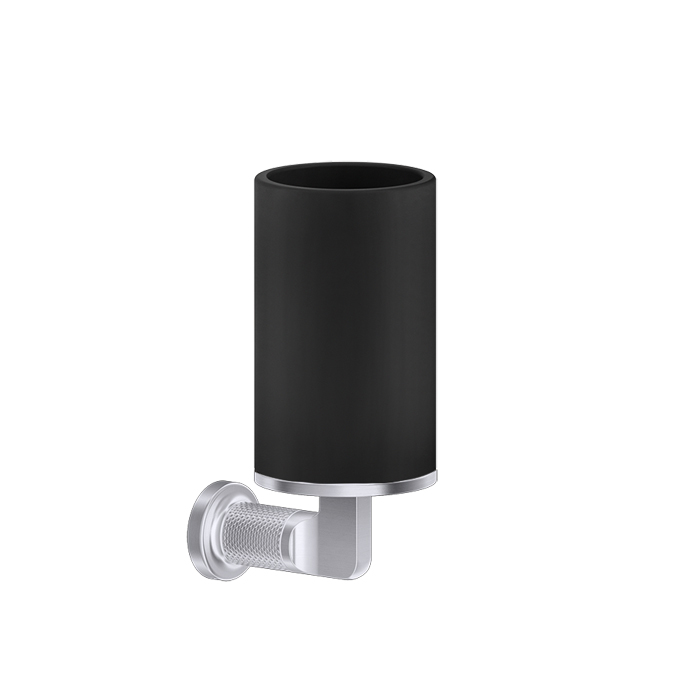 Аксессуары для ванной Стакан настенный, цвет: черный/Finox Brushed Nickel 