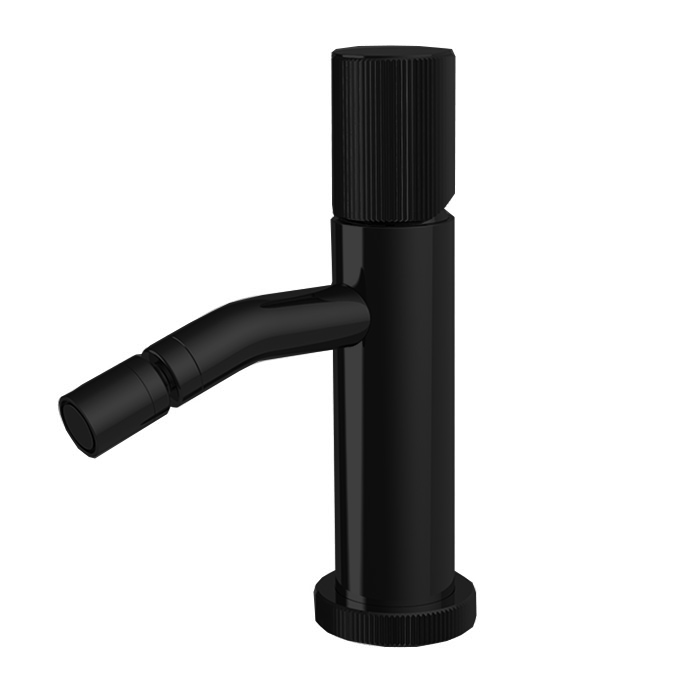 Смесители Смеситель для биде, на 1 отверстие, с донным клапаном, цвет чёрный матовый 