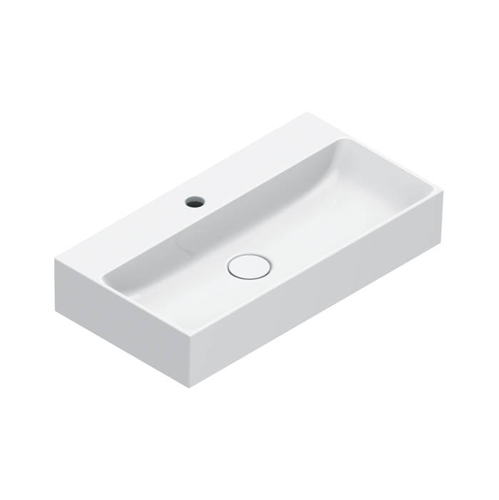 Раковины Раковина 65x35, с 1 отверстием под смеситель, покрытие Cataglaze+, цвет белый глянцевый 