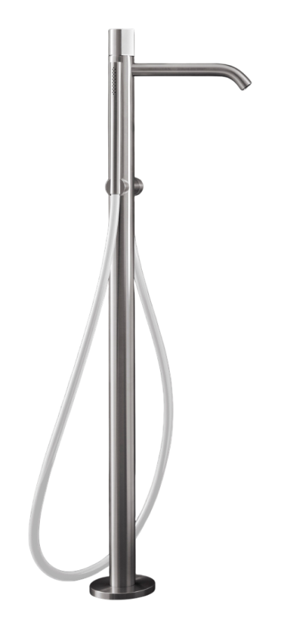 Смесители Смеситель для ванны Duet, напольный, ручной душ, шланг в цвете Quartz Grey, H. 870 мм, внешняя часть, сталь, цвет сатинированная бронза 