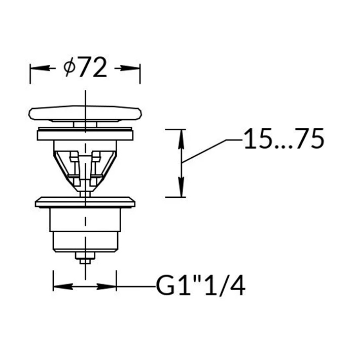 Комплектующие Донный клапан клик-клак для раковины с керамической крышкой, белый глянцевый 