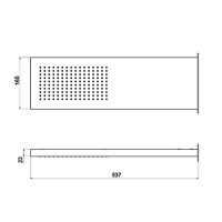 Душевая программа Верхний душ 537*165 мм, нержавеющая сталь глянцевая 