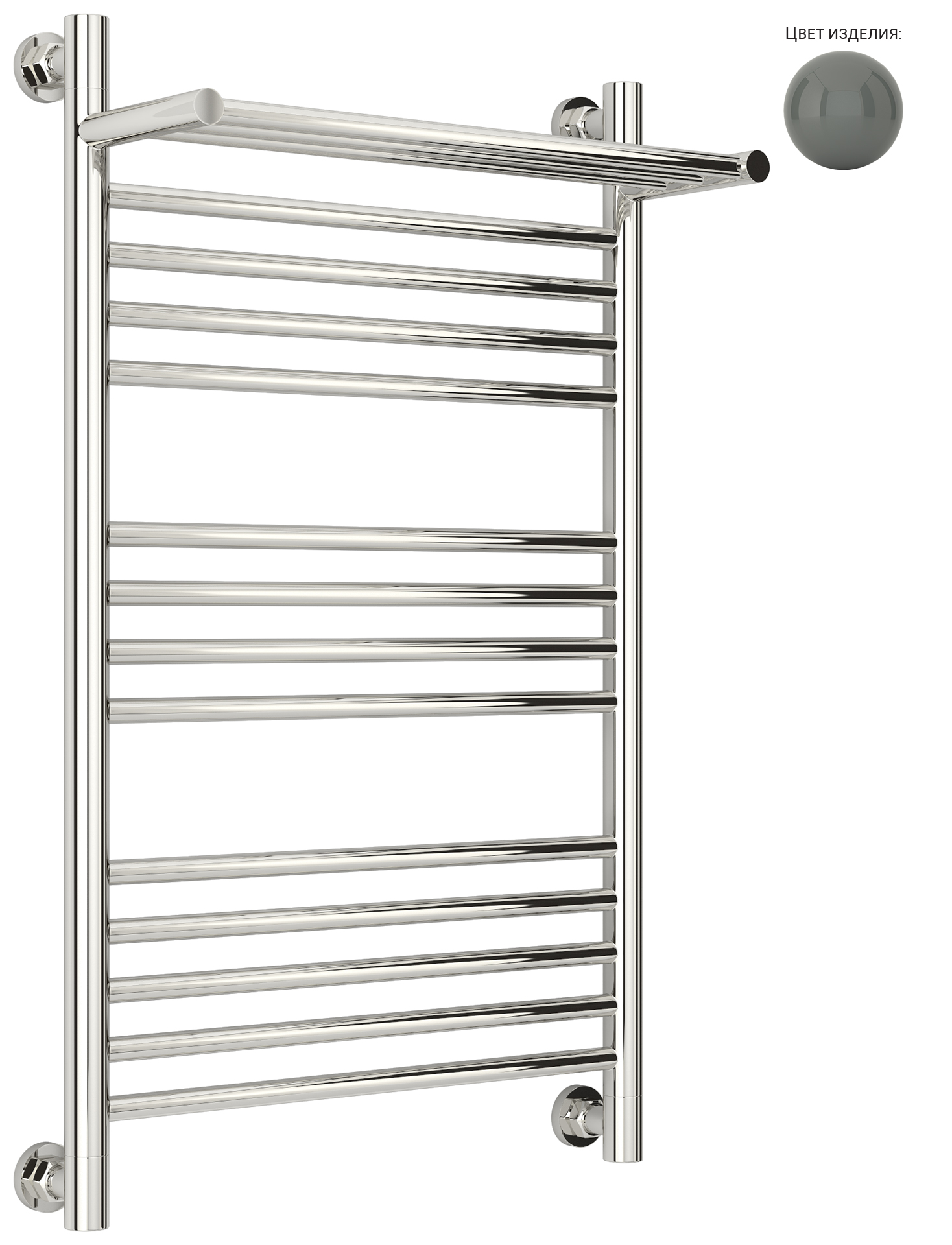 Полотенцесушители Полотенцесушитель с 1 полкой 800х500 (RAL 7005 Мышино-серый) 