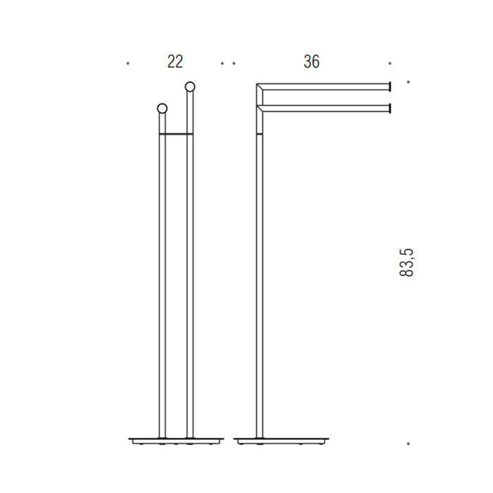 Аксессуары для ванной Стойка для полотенец, цвет PVD нержавеющая сталь 