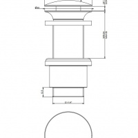 Комплектующие Gessi  Автоматический донный клапан &ldquo;Stop&Go&rdquo; для раковины без перелива, цвет: хром 