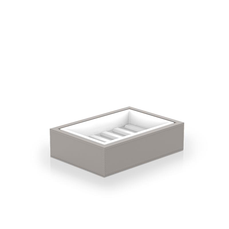 STS Мыльница имитация кожи цвет тауп