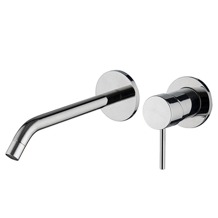 Смесители Смеситель для раковины настенный, однорычажный, излив 210 мм, без донного клапана, внешняя часть, цвет хром 