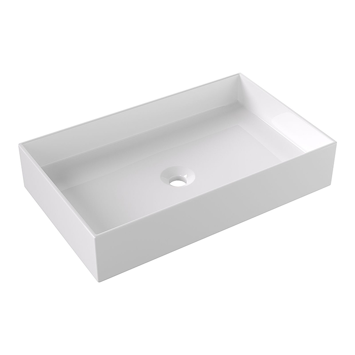 Раковины Раковина 60x37хВ12, накладная, без отверстия под смеситель, белый глянцевый 