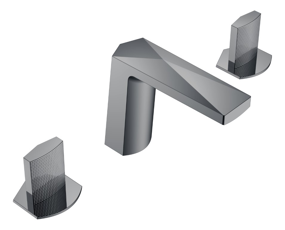 Смесители Смеситель врезной на 3 отверстия. Shine Gun Metall, ручка TOUCH 