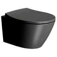 Унитазы Унитаз подвесной, безободковый (чёрный матовый) 