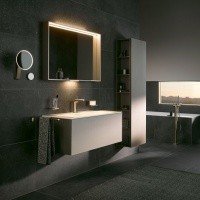 Мебель для ванной Шкаф-пенал - петли справа (инокс) 