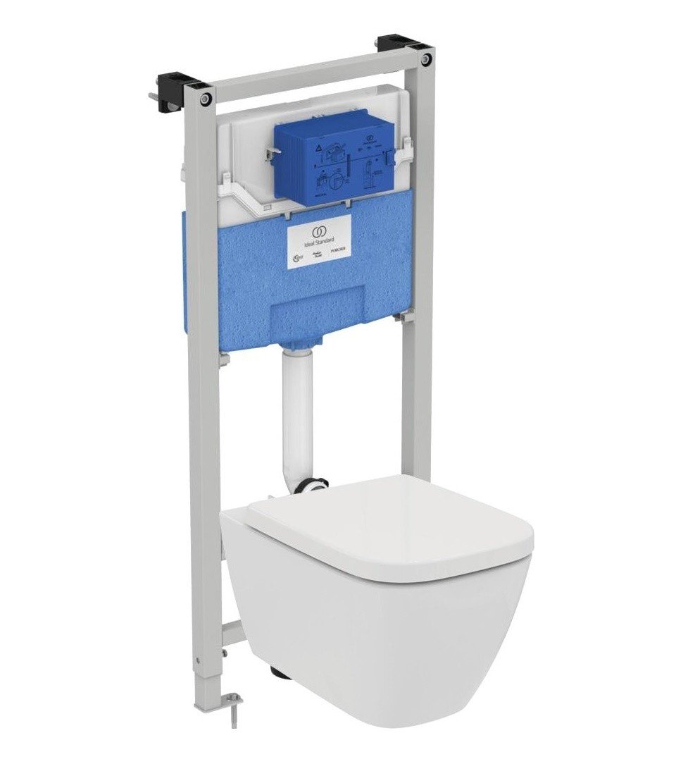 Унитазы life Комплект инсталляции с безободковым унитазом, белый 