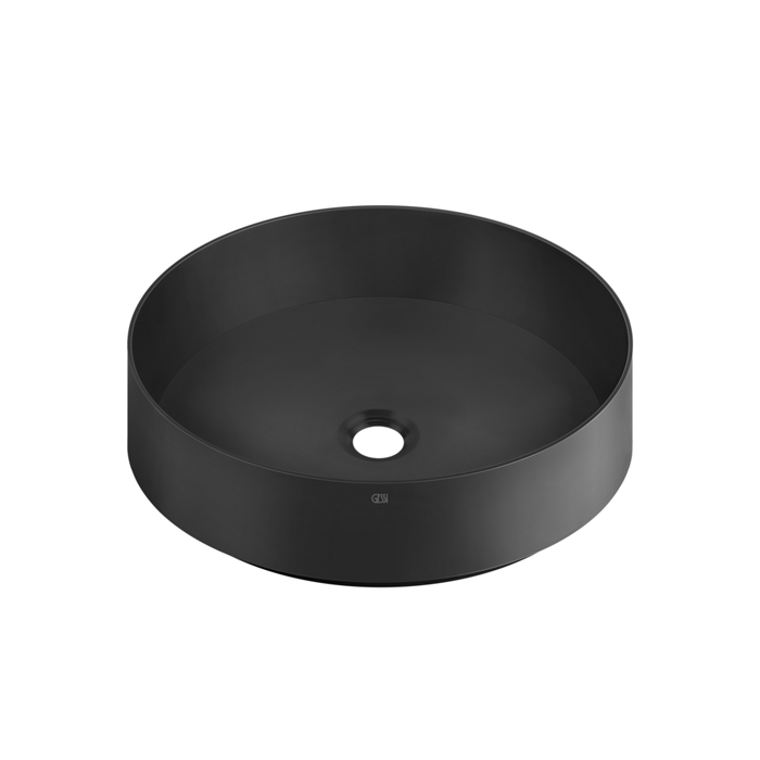 Раковина 400 мм, для установки на столешницу, без перелива, нержавеющая сталь, цвет черный матовый