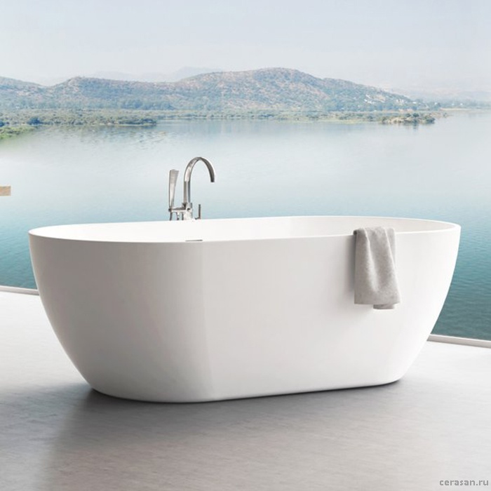 Ванны O Ванна отдельностоящая 1690х800 белая (слив-перелив - хром) 