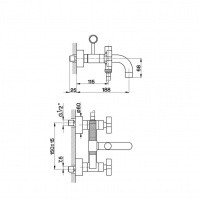 Смесители  Barcelona Смеситель настенный для ванны/душа с ручной лейкой,держателем и шлангом, цвет хром, цвет хром 
