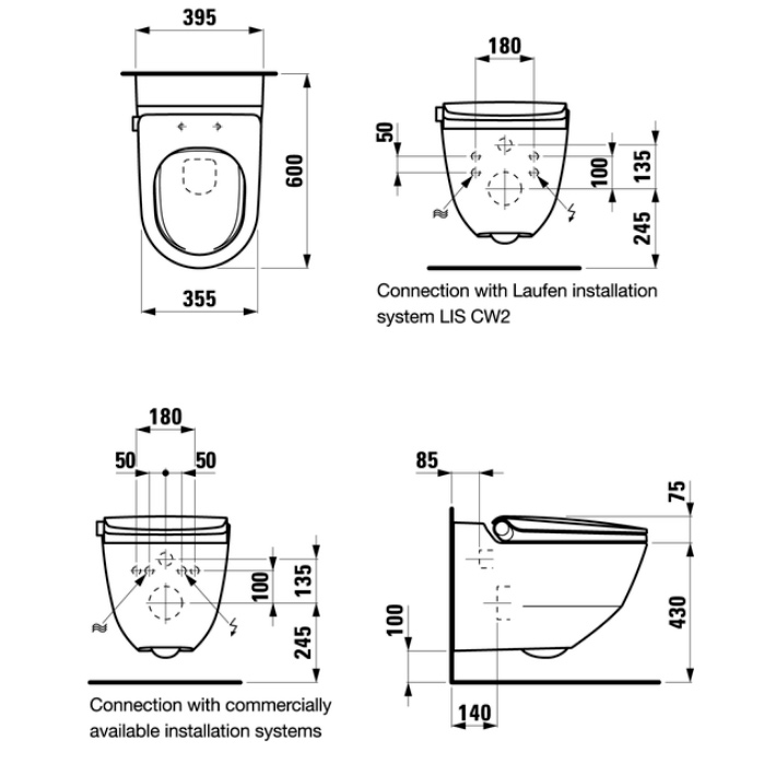 Унитазы-биде Унитаз-биде подвесной 58х37х38 см в комплекте с сиденьем белый матовый 