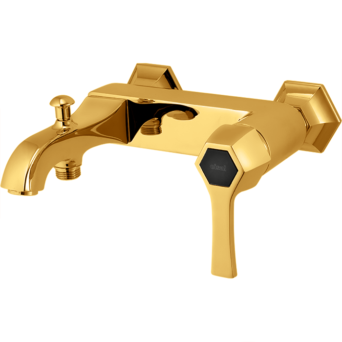 Смесители Смеситель для ванны однорычажный, без душевого комплекта, цвет золото/черный 