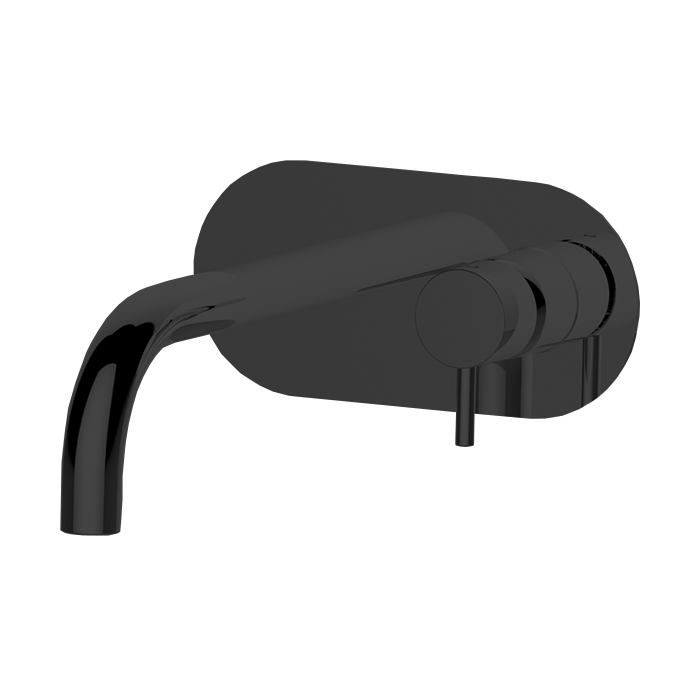 Смесители Смеситель для раковины настенный однорычажный , излив 200 мм, (без встроенной части ZA025510), цвет черный матовый 