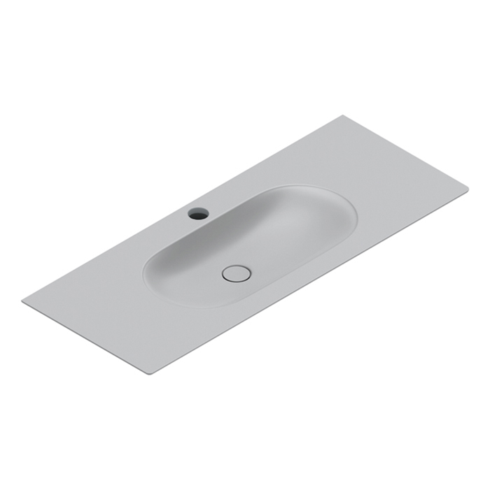 Раковины Раковина консоль 125x50, с 1 отверстием под смеситель, покрытие Cataglaze+ , цвет Cemento Satinato 