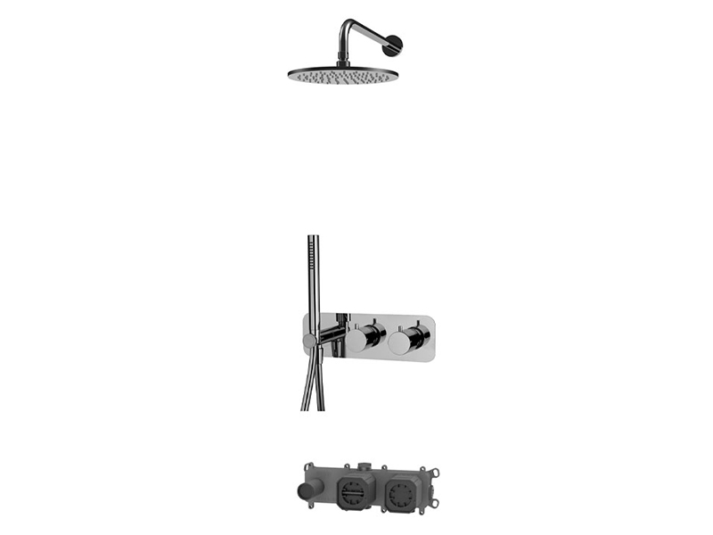Встроенный смеситель для душа/ванны на два потребителя c ручным душем, хром