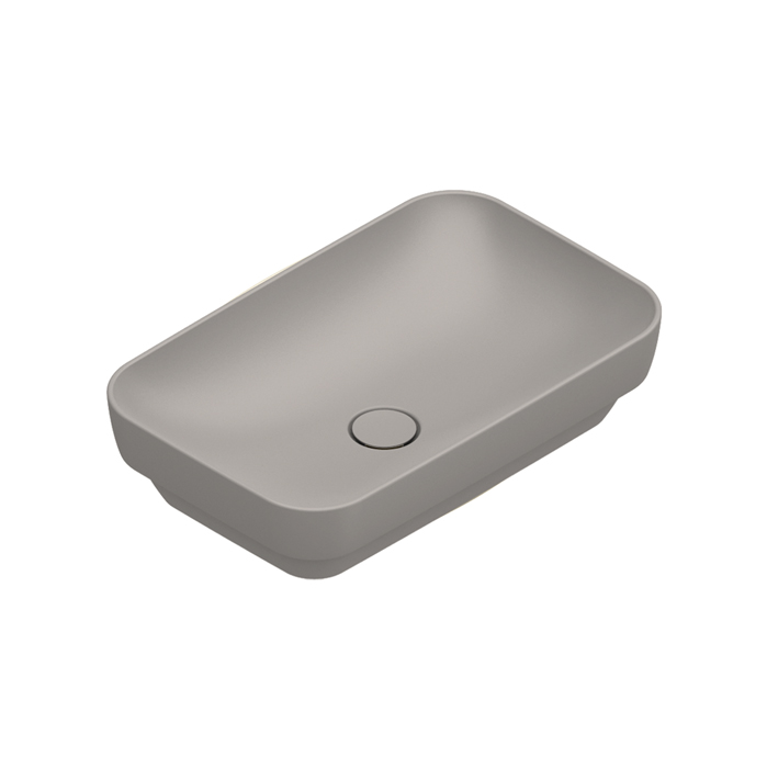 Раковины Раковина 60x38 h14 встраиваемая, без отверстий под смеситель, покрытие Cataglaze+, цвет Tortora Satinato 