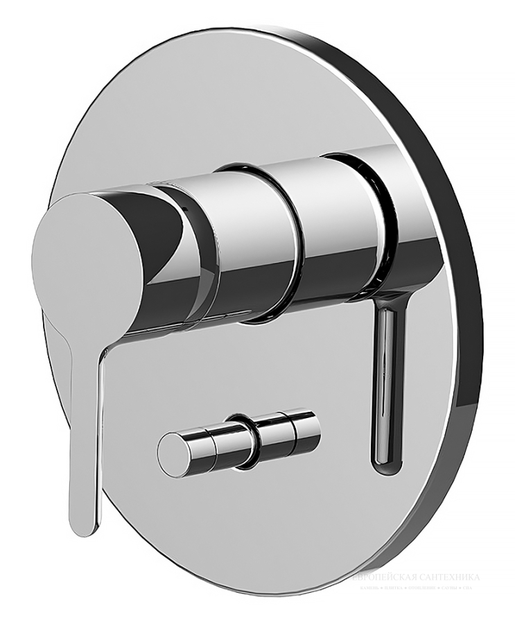 Cмеситель для ванны/душа Snap встраиваемый, с переключателем на 2 источника, внешняя часть, цвет, цвет хром