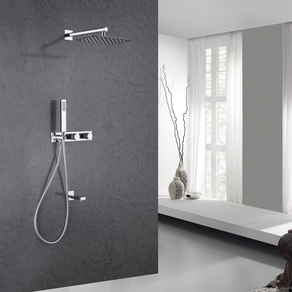 Душевая программа Душевая система скрытого монтажа с изливом, хром 