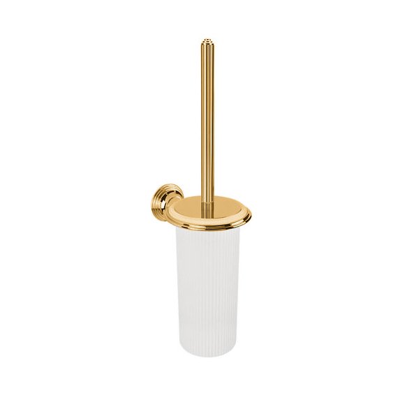 Туалетный ёршик с колбой, подвесной 41.2 см, цвет PVD золото/матовое стекло