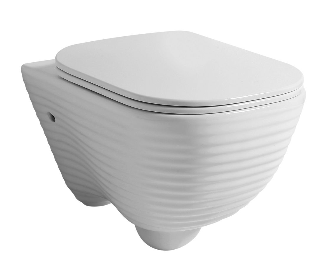 Унитазы Комплект подвесного безободкового унитаза с быстросъемным сиденьем микролифт, цвет белый глянцевый 