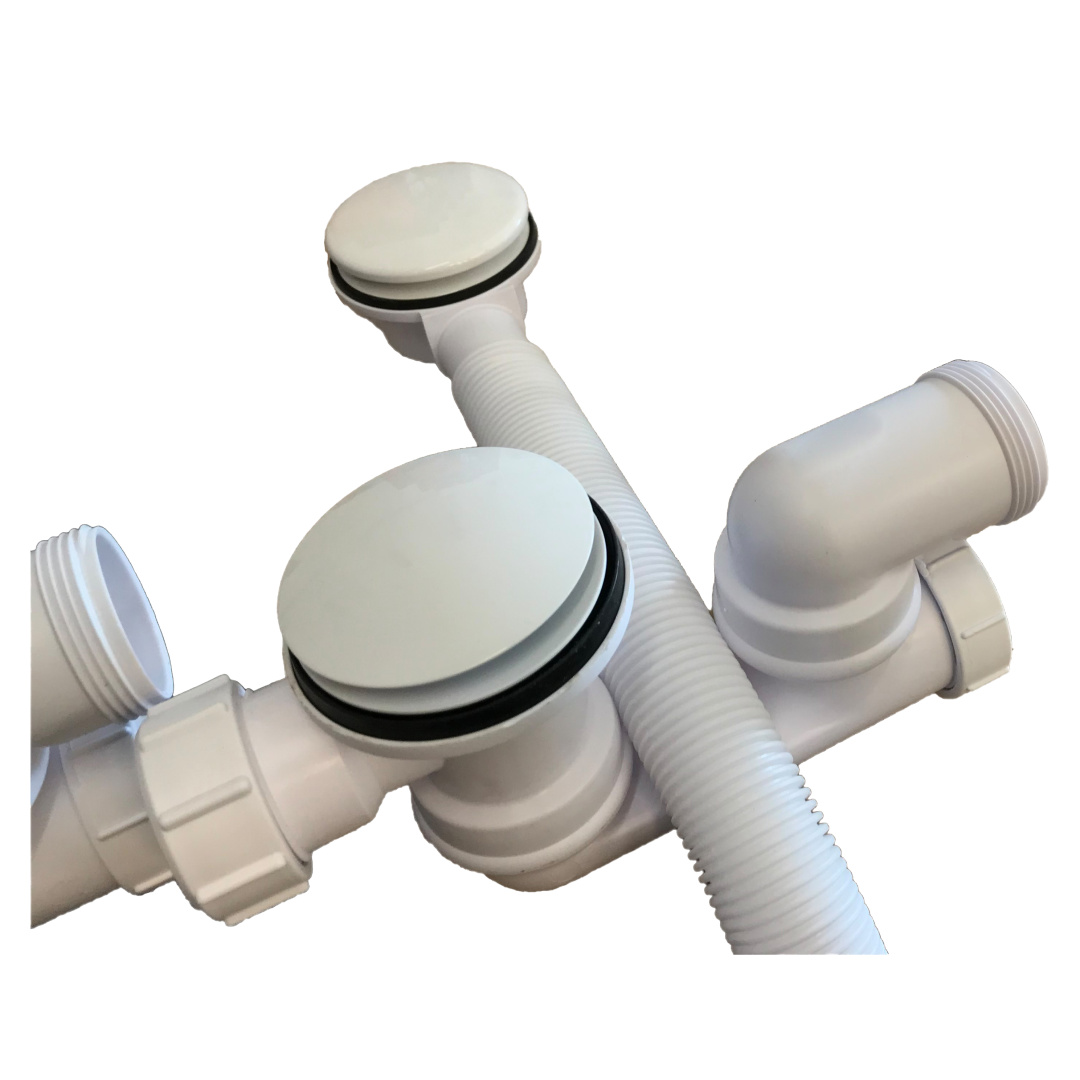 Комплектующие Слив-перелив для ванны системы click-clack, цвет белый матовый 