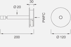 Смесители Настенный двухрычажный смеситель с настраиваемым краном. Длина 200 мм 
