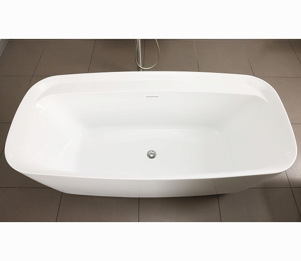 Отдельностоящая ванна 170x78x60 см со сливом-переливом, цвет белый глянцевый