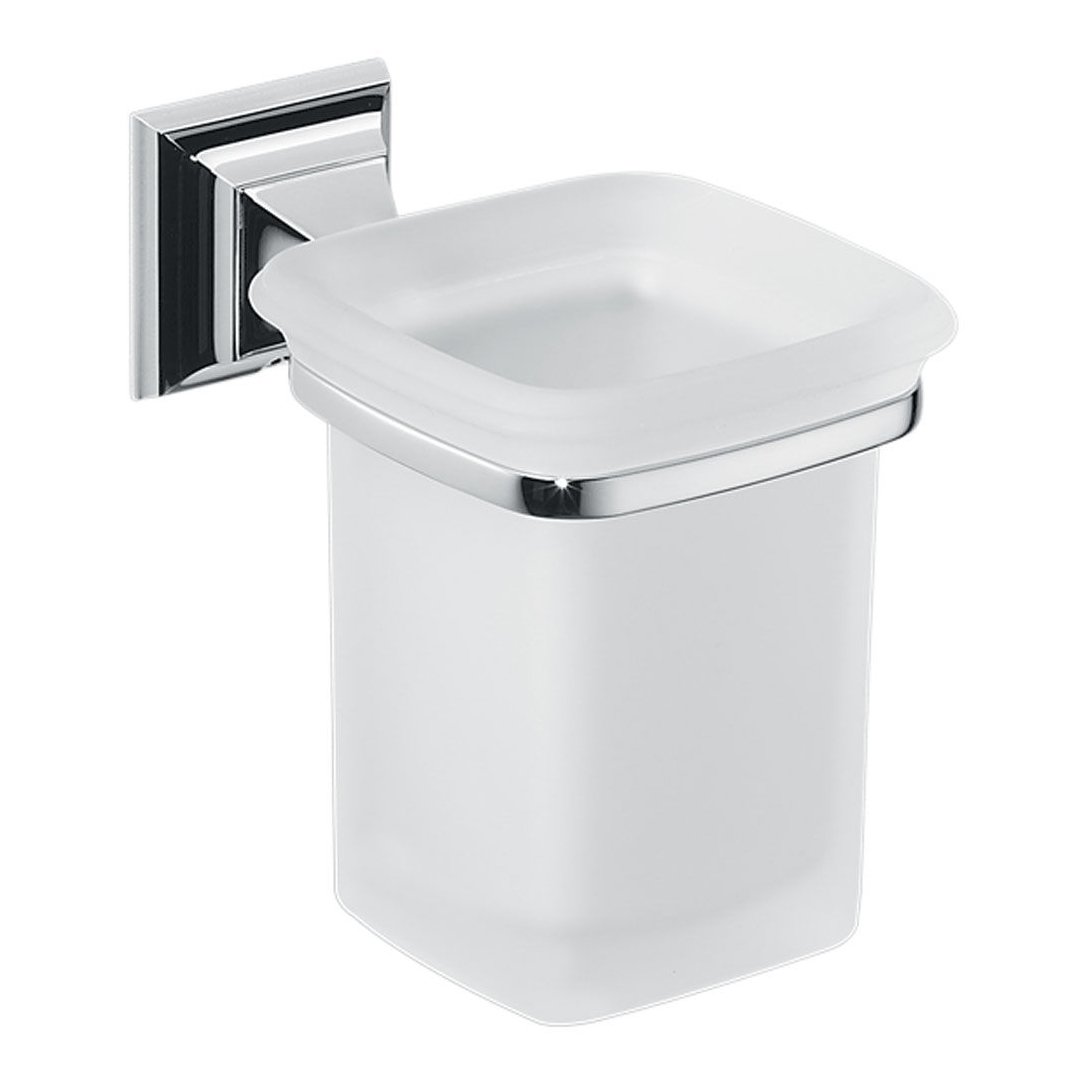 Стакан подвесной, цвет хром/матовое стекло