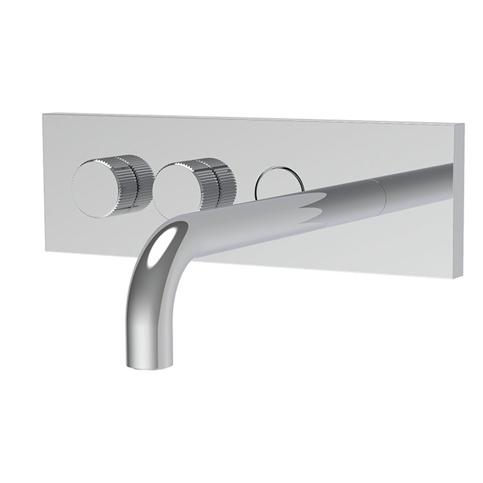 Смеситель для раковины, встраиваемый, излив: 20.7см., c кнопкой on/off, цвет хром