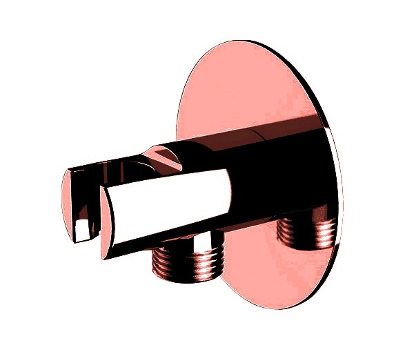 Комплектующие Подключение для душевого шланга с держателем лейки, медь 