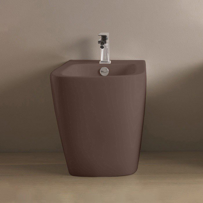 Биде напольное 36х52 см, 1 отверстие, цвет tortora