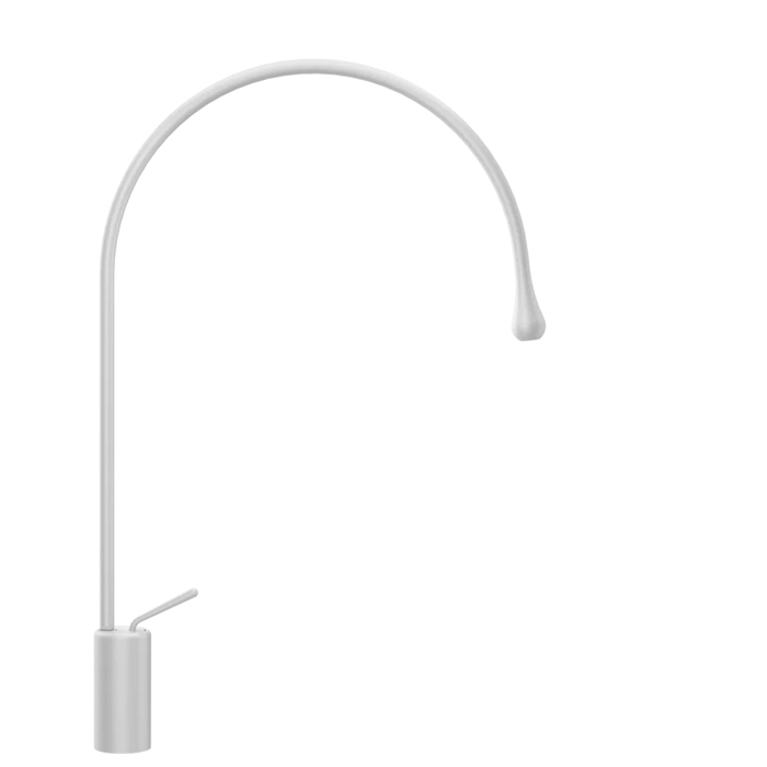 Смесители Gessi Goccia Смеситель для раковины на 1 отверстие, высокий, излив 387мм R=197, цвет: белый 