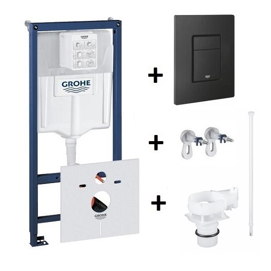 Системы инсталляции Rapid SL 1000046 Система инсталляции для подвесного унитаза 5 в 1 (чёрный) 