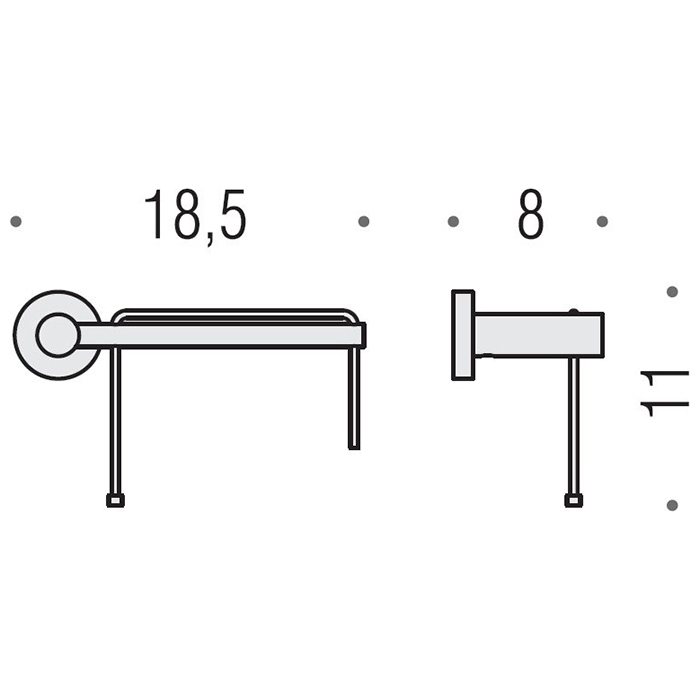 Аксессуары для ванной Держатель для туалетной бумаги., Dx, подвесной, цвет хром 