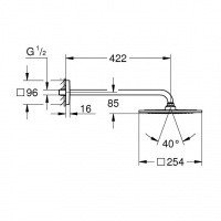 Душевая программа Rainshower F-Series 26259000 Верхний душ с кронштейном (хром) 