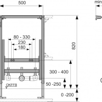 Системы инсталляции TECEprofil модуль для установки биде, высота h820мм 