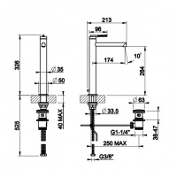 Смесители Высокий смеситель для раковины хром 