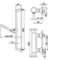 Смесители Термостат для душа (золото) 