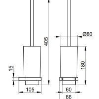 Аксессуары для ванной Ёршик для унитаза подвесной (чёрный матовый) 