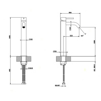 Смесители Высокий смеситель для раковины черный матовый 