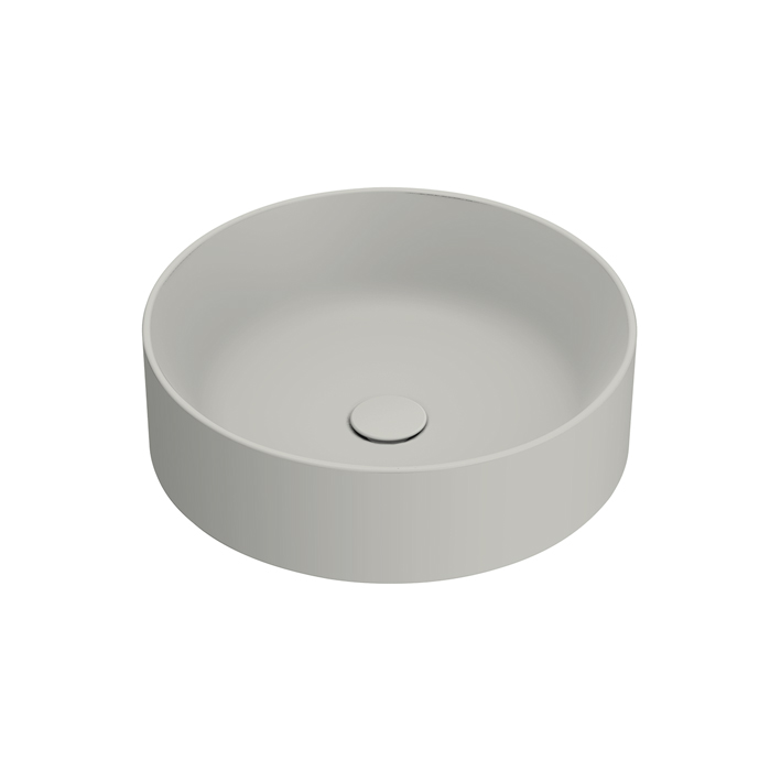 Раковины Раковина 45 см диаметр, на столешницу, без отверстий под смеситель, покрытие Cataglaze+, цвет Cemento Satinato 