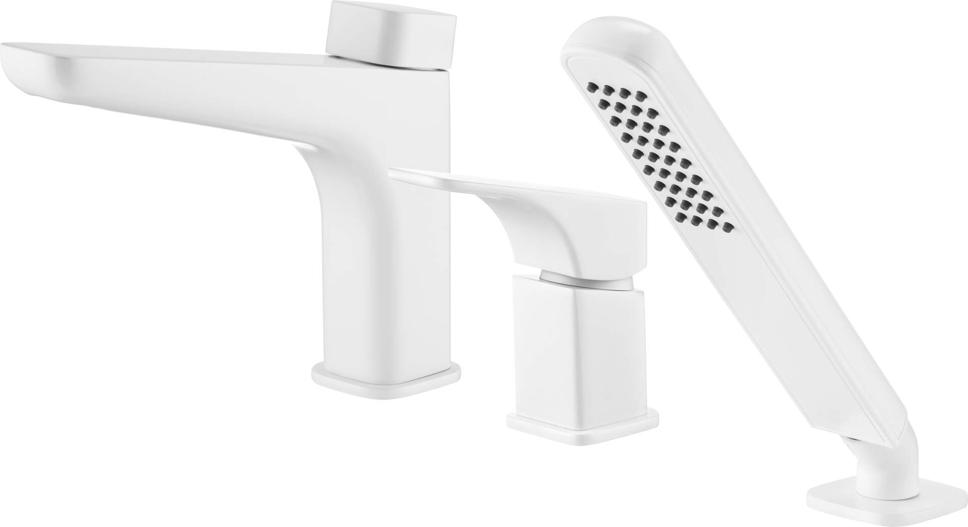 Смесители Смеситель на борт ванны на 3 отверстия (белый) 