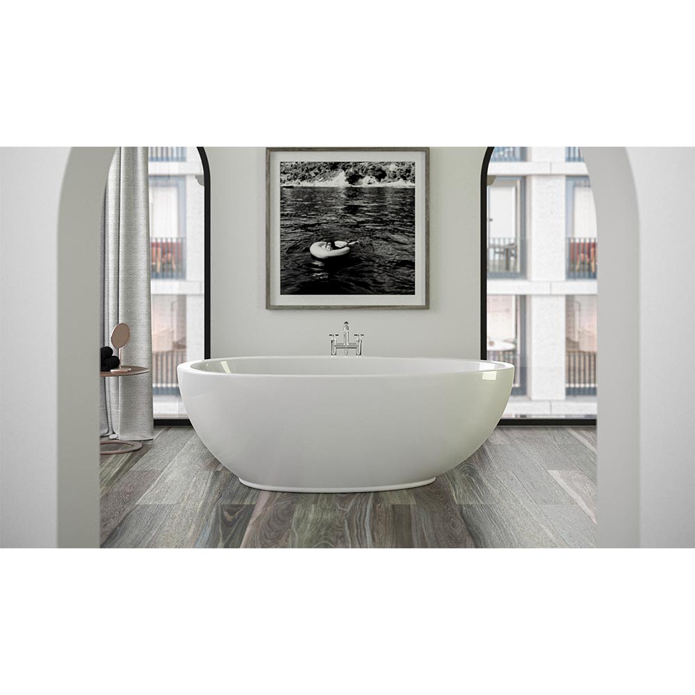 Ванны Ванна акриловая отдельностоящая 185х95х63,5H, щелевой перелив, белая глянцевая 