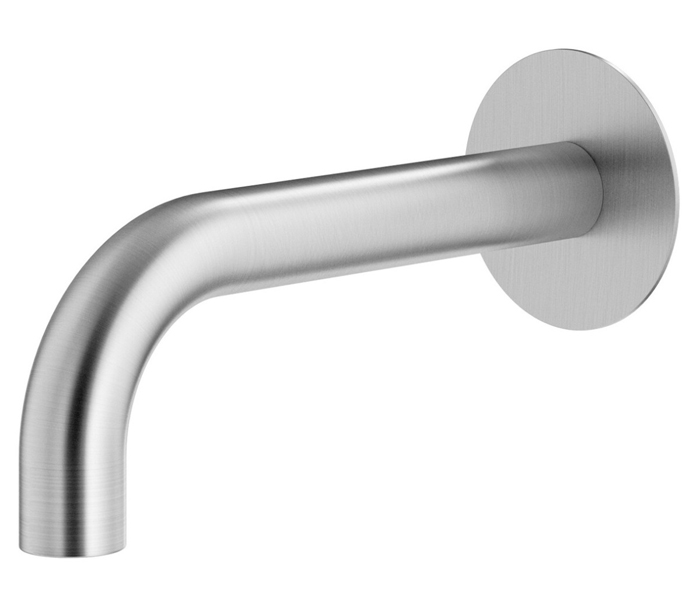 Комплектующие Излив для ванны встраиваемый d24, длина 210 мм, подключение 1/2' с латунной накладкой d70, хром брашированный 