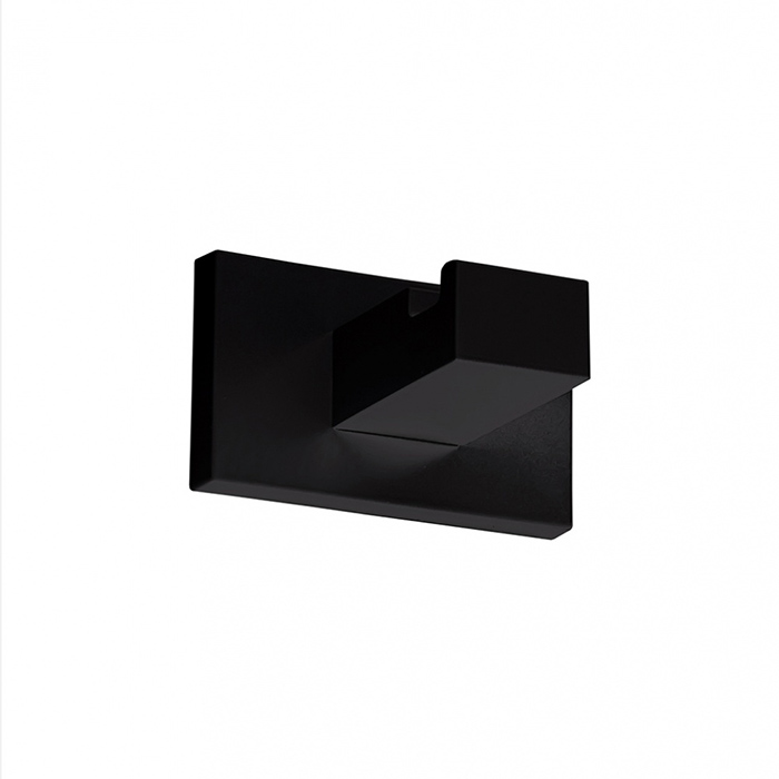 Крючок одинарный, цвет чёрный матовый